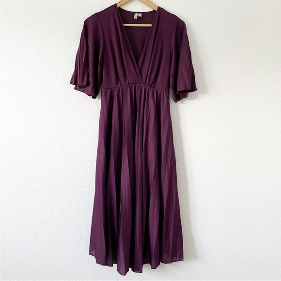 ASOS Purple Kimono Pleated Maxi Dress - Picture 1 of 9